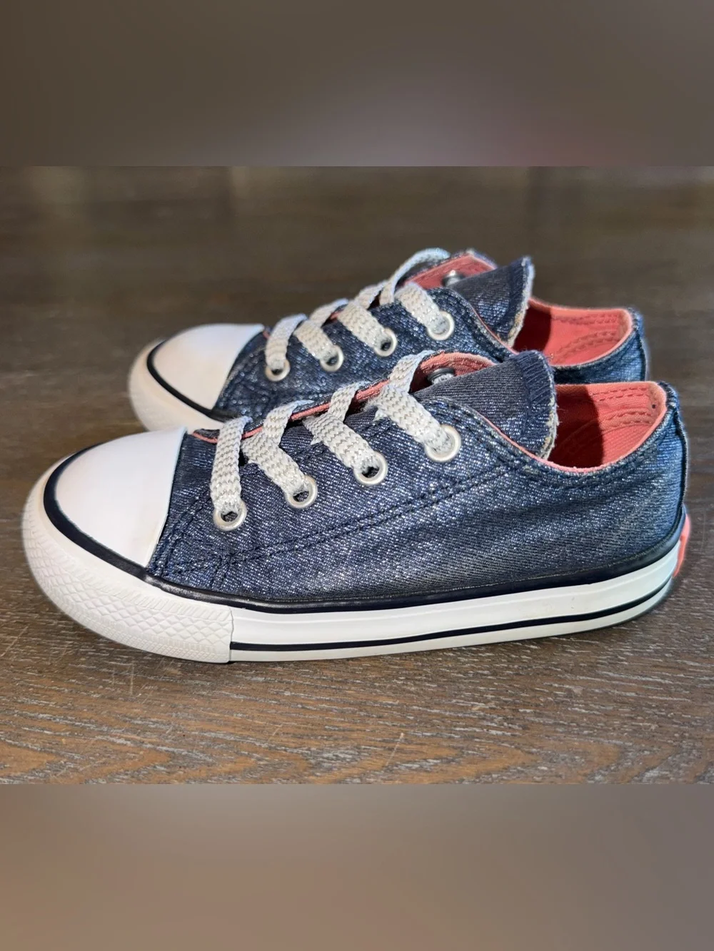 Metallic Navy Converse All Star Chuck Taylor Low Top Sneakers size 8